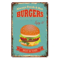 the best hamburger tin sign burger wall decor sandwiches metal poster crafts wall plaques