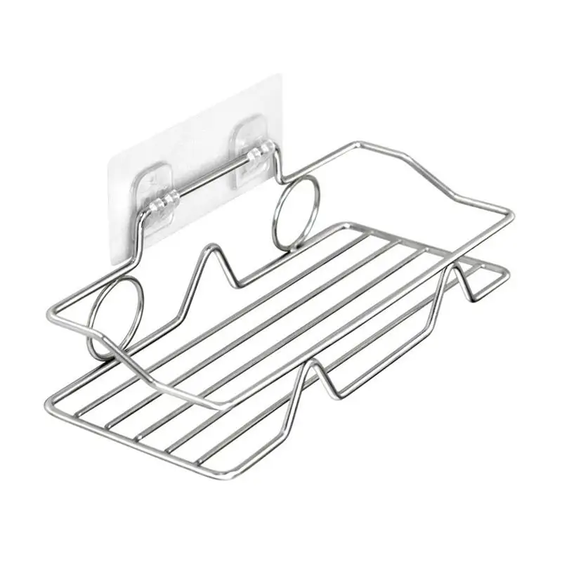 

1pc Durable Anti-rust Punch Free Stainless Steel Storage Stand for Home Bathroom Restaurant