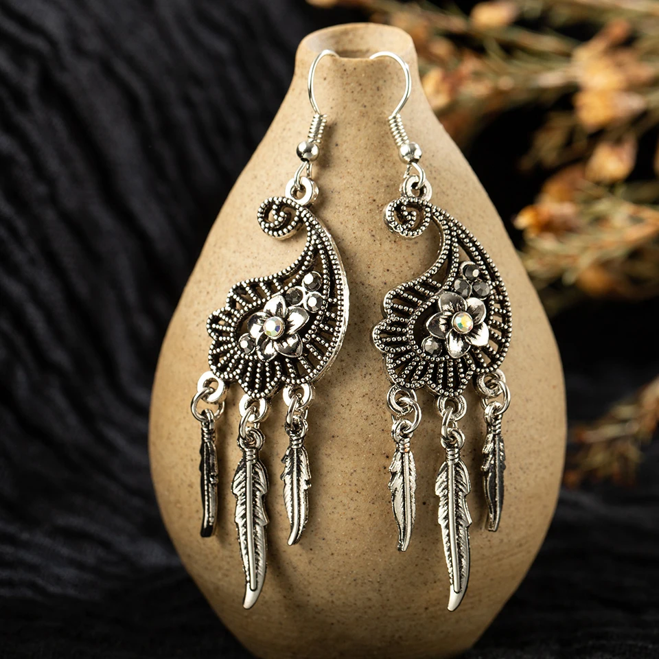 Модные большие серьги 2019 серебряные кисточки большой Бохо длинные висячие для
