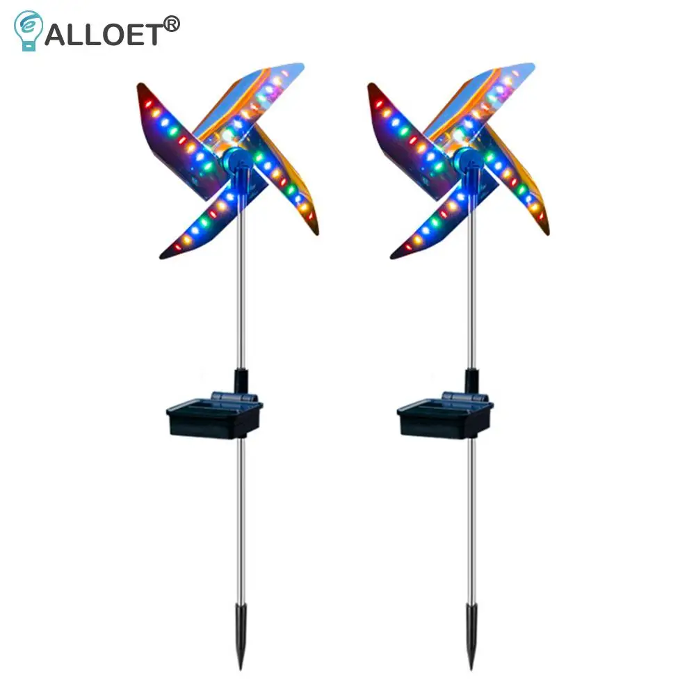 

2pcs 32LED Outdoor Solar Windmill Lights Waterproof Rotatable Windmill Lamp Ground Light Garden Lawn Street Decoration