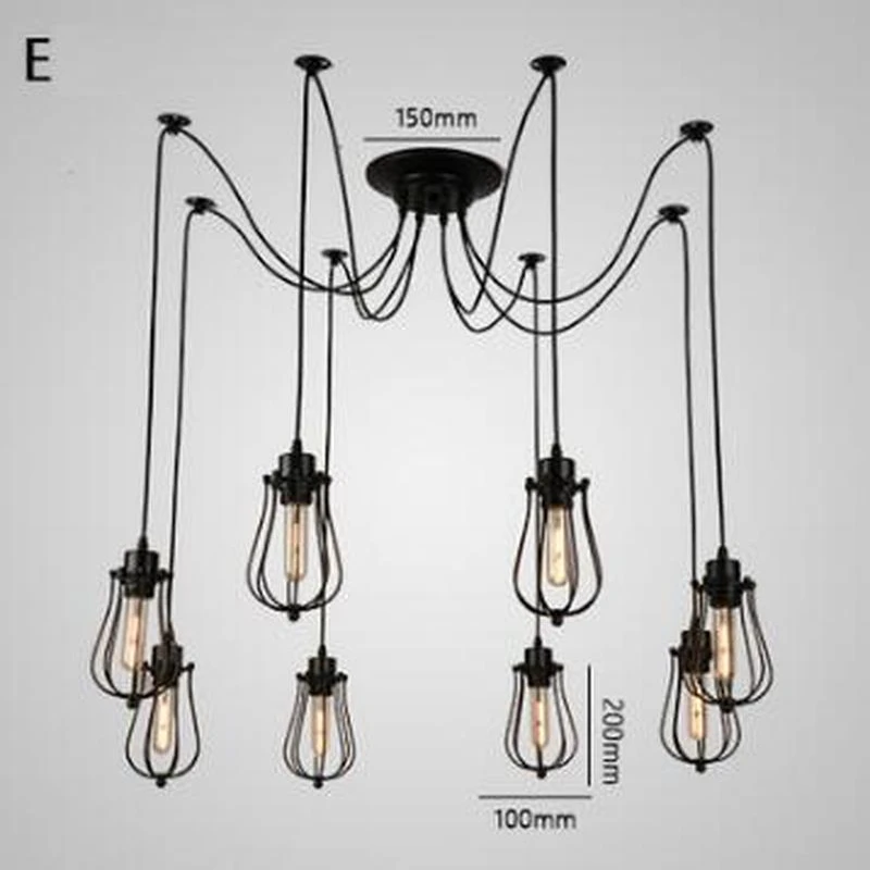 Винтажные подвесные светильники в виде паука лампа E27 промышленное освещение