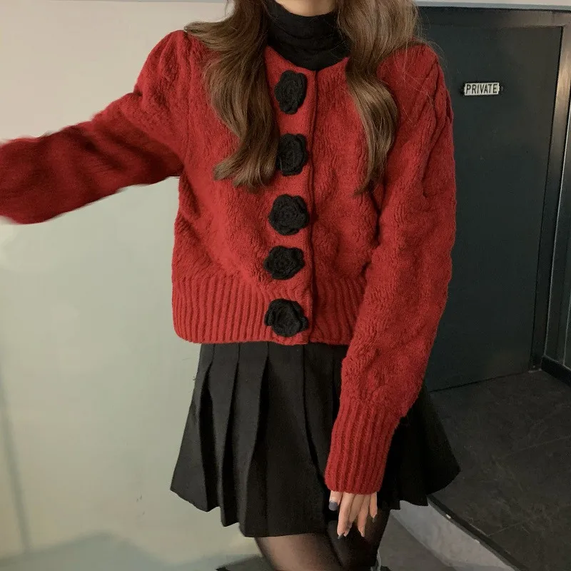 

Женский свитер с цветочным принтом, Свободный пуловер оверсайз в стиле пэчворк, зима 2021