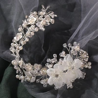 princess tiara bridal prom hair accessories girl elegant hairbands pearl crystal wedding hair jewelry accessories headband gift