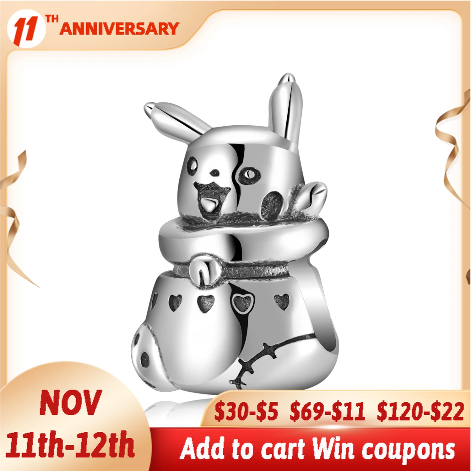 

Рождественские чулки, Милая молния, волшебные бусины в виде животных, Мультяшные шармы из стерлингового серебра 925 пробы, подходят для ориги...