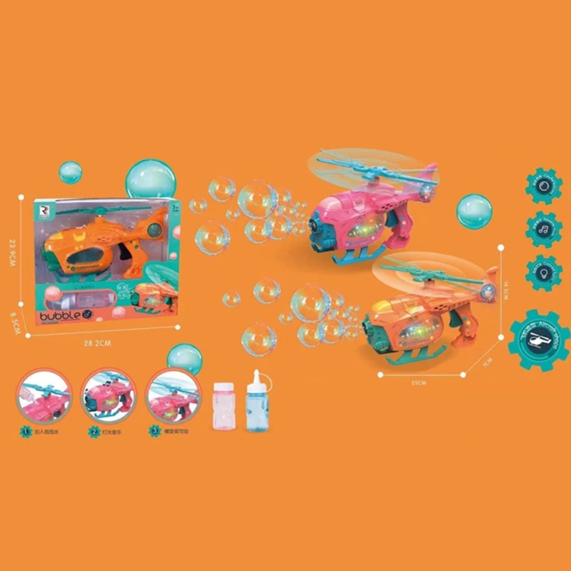 

Electric Airplane Bubble Machine Music Lighting Toys Automatic Bubble Maker Kids Gift