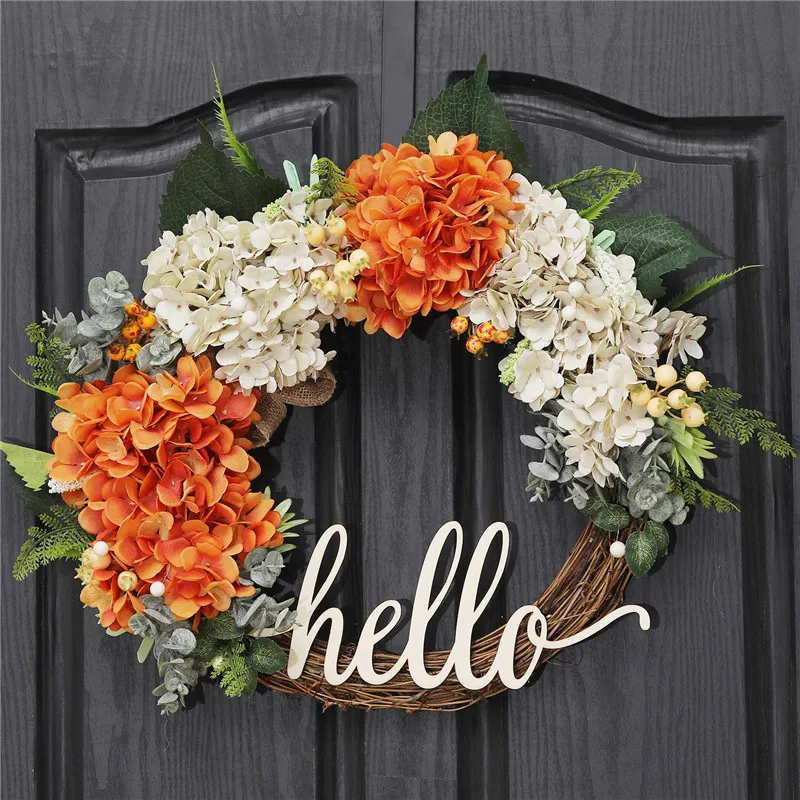 DIY Рождественский венок кольца ручной работы из ротанга украшения двери домашний