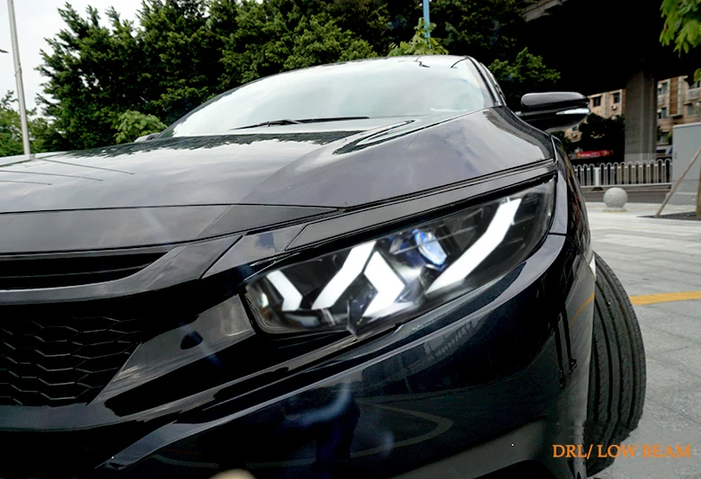 DY_L автомобили Стайлинг корпус передней фары для Honda CIVIC X G10 MK10 Bugatti стиль фары все светодиодные ходовые огни Светодиодный задний противотуманный фонарь