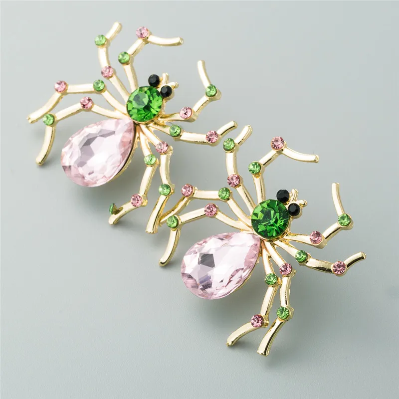 Стразы циркон кулон Винтажные серьги в виде паука для женщин девушек ювелирное