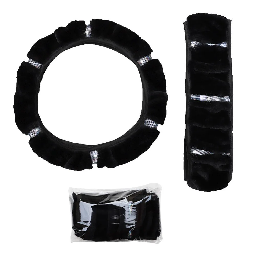 

Universal 37-38CM Car Steering Wheel Cover Skidproof Auto Steering- Wheel Cover Plush Car-styling Car Accessories