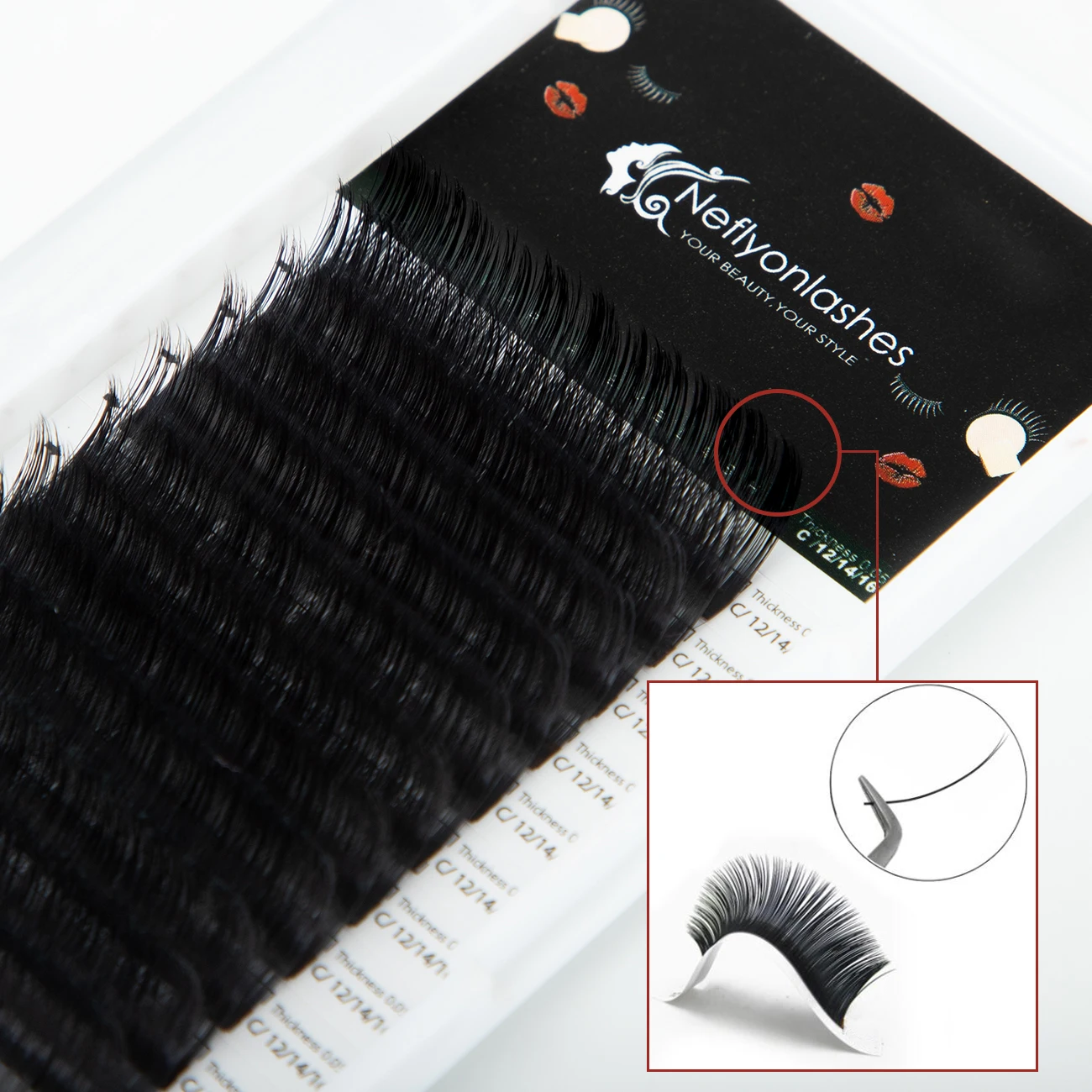 Neflyonlashes Easy Fan наращивание ресниц Pandora норка ручной работы Быстрый Объем цветок ресницы для наращивания Камелия накладные ресницы