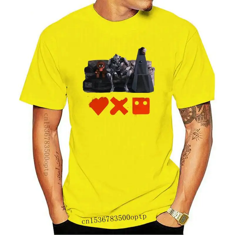

Three Robots Love Death Robots Tshirt Men's Pure Cotton Funny Tshirt Crewneck Camisas Hombre Printing Oversized