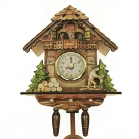 nordic retro style wall clock cuckoo time alarm clock wooden living room clock german traditional black forest cuckoo clock