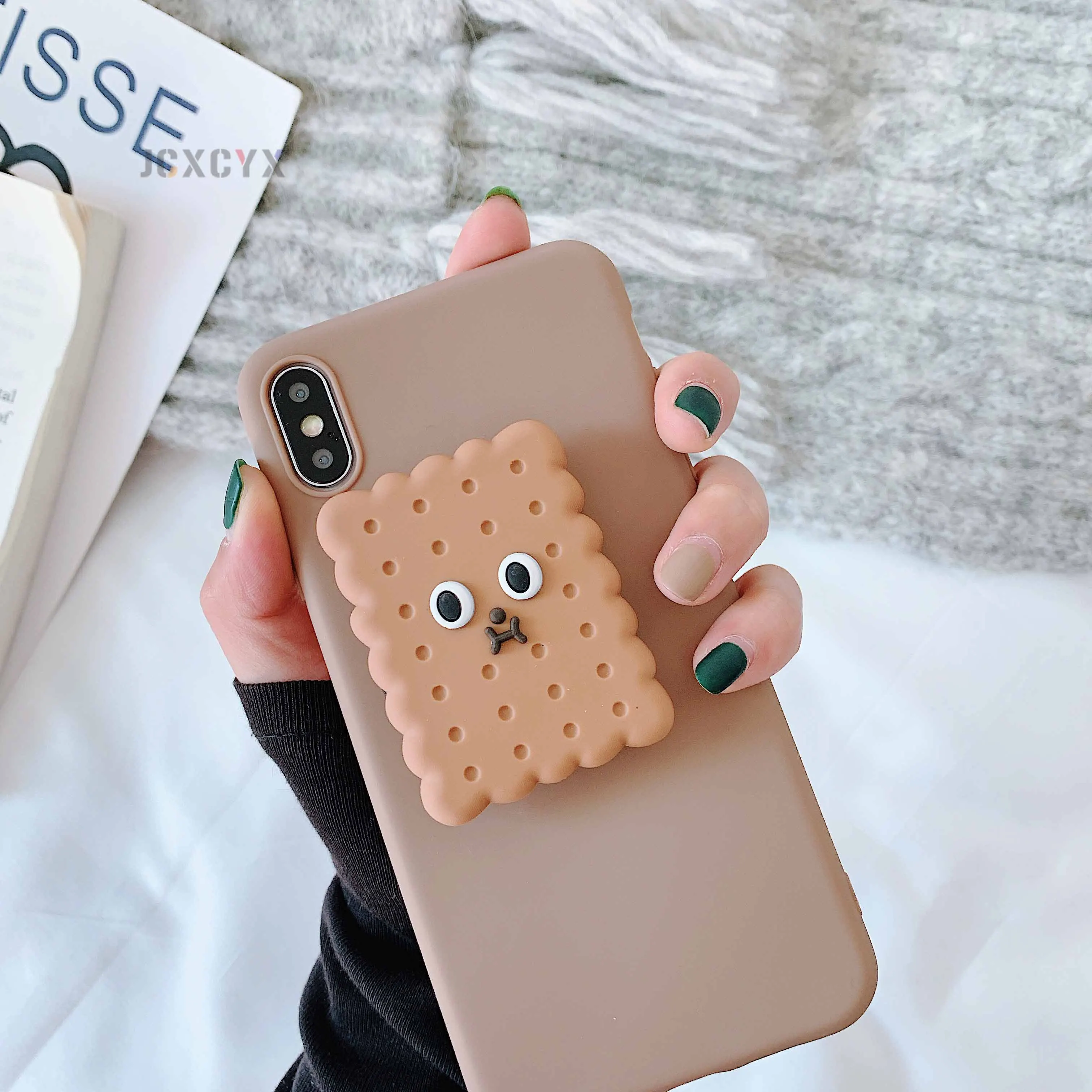 3D милый Cartoo Oreo печенье мягкий чехол для телефона для iphone X XR XS 11 Pro Max 6S 7 8 plus держатель чехол для samsung S8 S9 S10 Note - Color: C