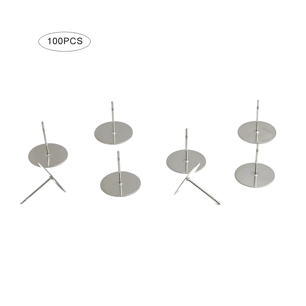 Серьги гвоздики из нержавеющей стали с плоским дном 100 шт.| |