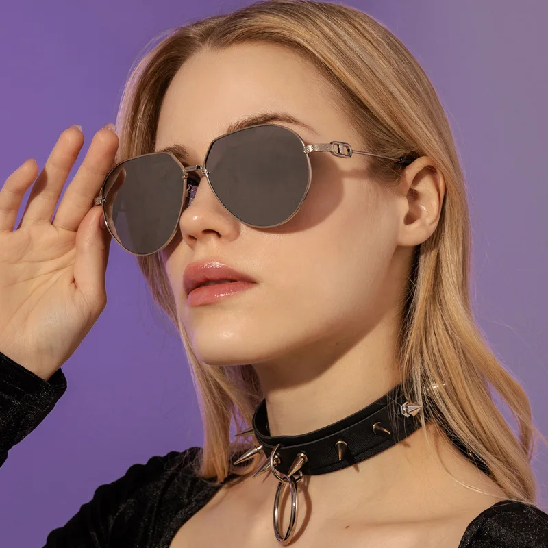 

Солнцезащитные очки-авиаторы AOZE в стиле ретро с большой оправой для мужчин и женщин, брендовые дизайнерские солнцезащитные очки с металлич...