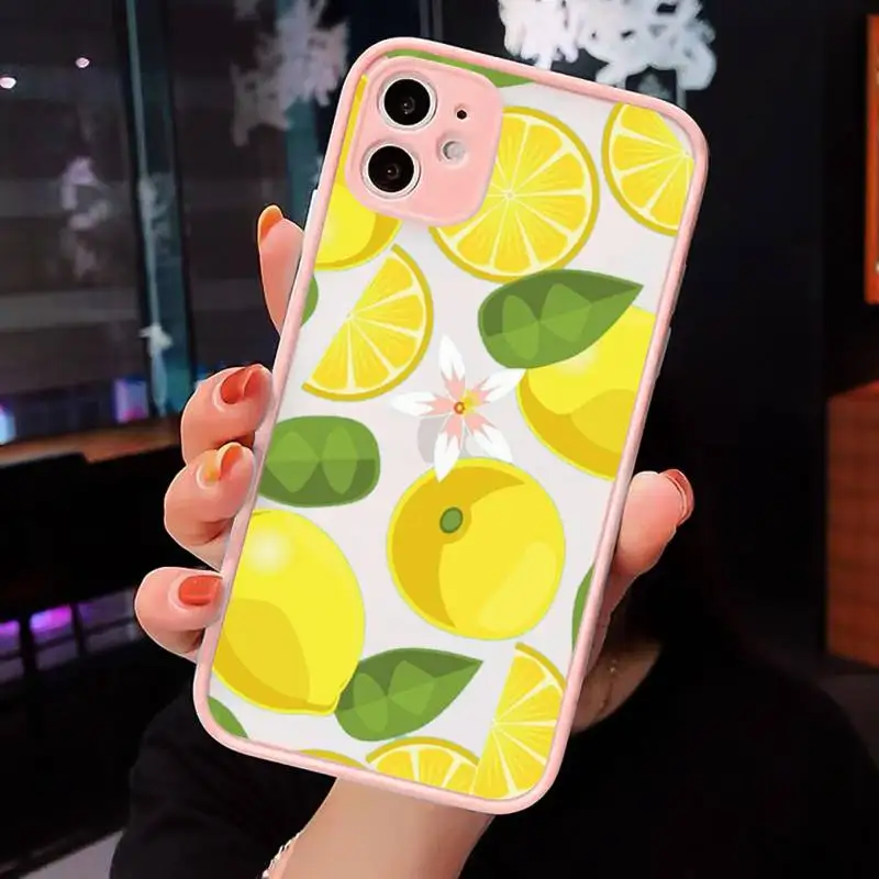 

lemon fruit pattern Phone Cases matte transparent For iphone 7 8 11 12 plus mini x xs xr pro max cover