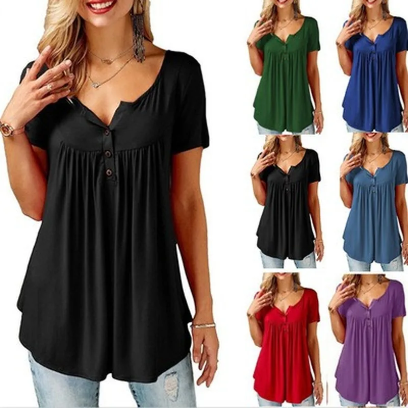 Модные Повседневные 2020 летние женские свободные футболки ярусами с короткими