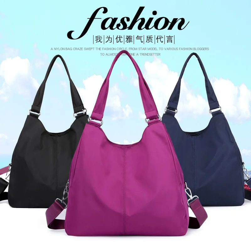 

2019 New Style WOMEN'S Bag Simple Nylon Bags Bulk Waterproof Cloth Bag tong qin bao Shoulder Handbag