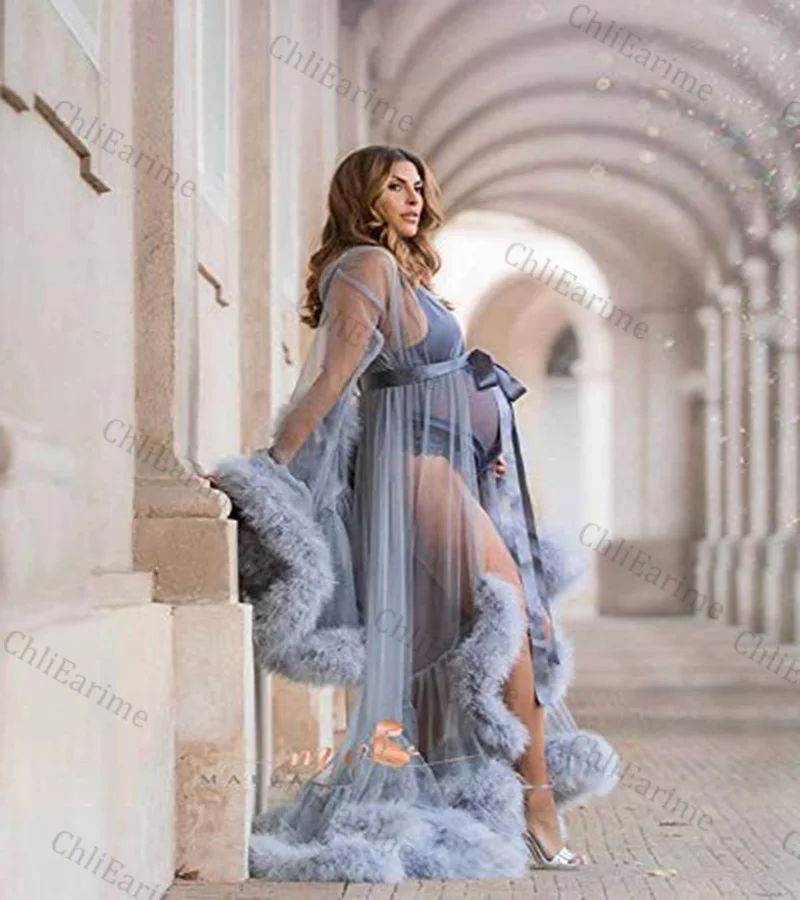 Women's Feather Edge Tulle Illusion Long Bridal Robe Wedding Scarf New Custom Made