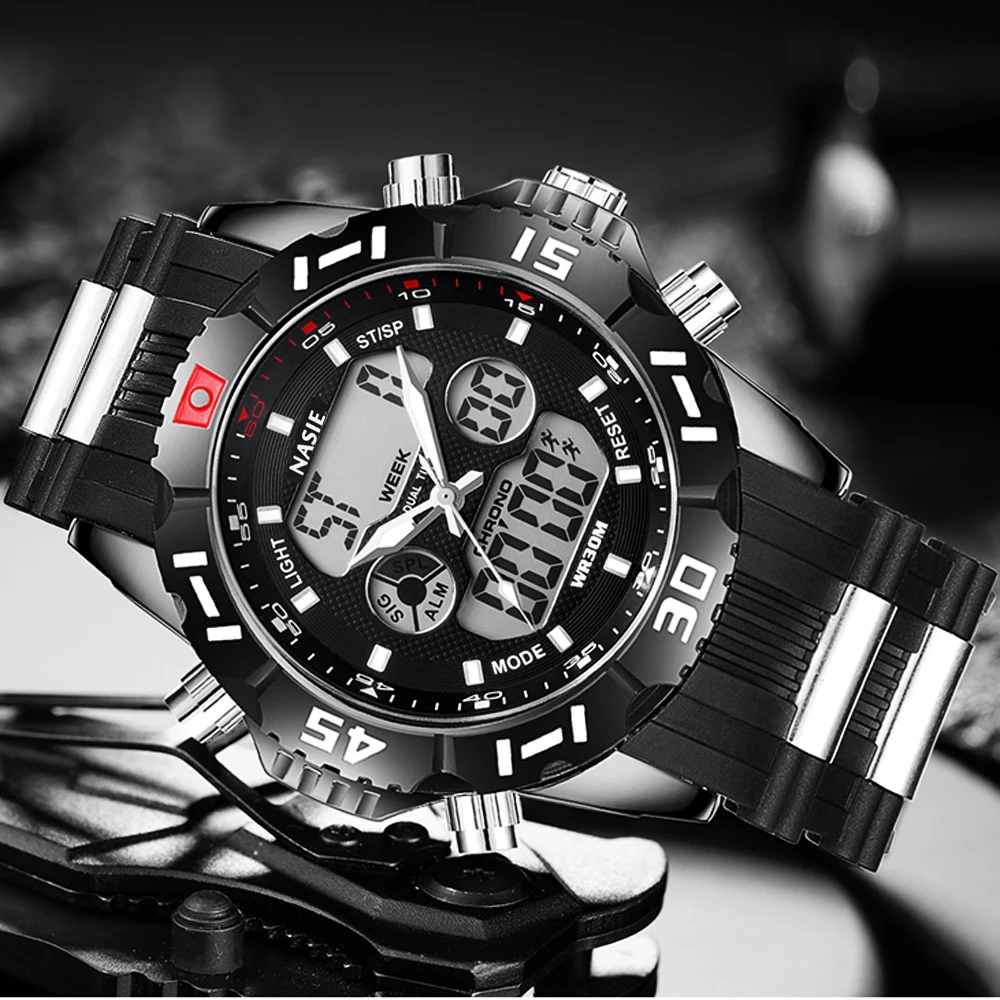 NASIE Топ люксовый бренд спортивные наручные часы Мужские военный армейский