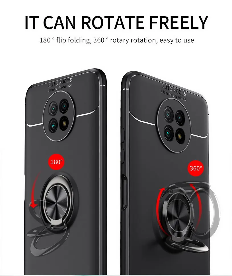 Силиконовый чехол для Xiaomi Redmi Note 9T 5G 9 Pro с прокладка крышки кольцом держателем