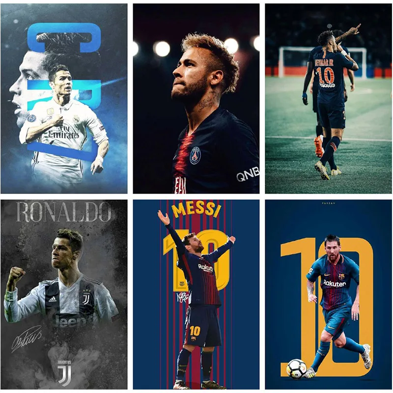 Алмазная картина полная дрель футбол Месси Рональд Неймар картины алмазная