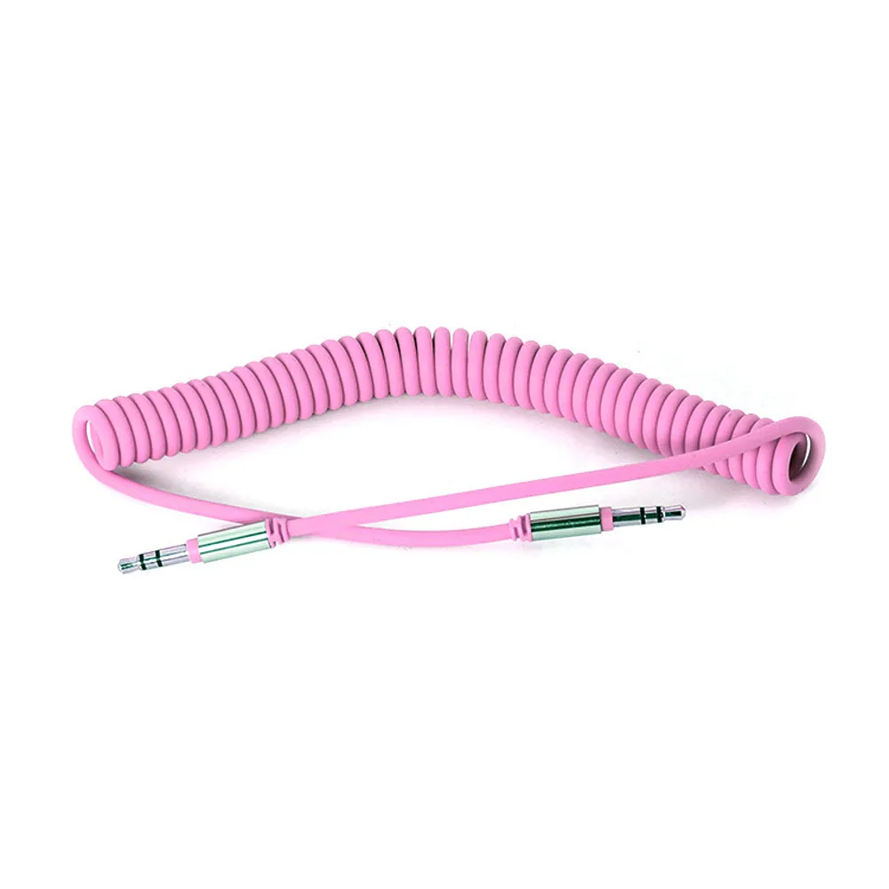 New 3.5mm Coiled Auxiliary Cable Audio Stereo Male To Flat Aux Cord 1M For Mp3/Speaker/Car Suppion Z0310 | Компьютеры и офис
