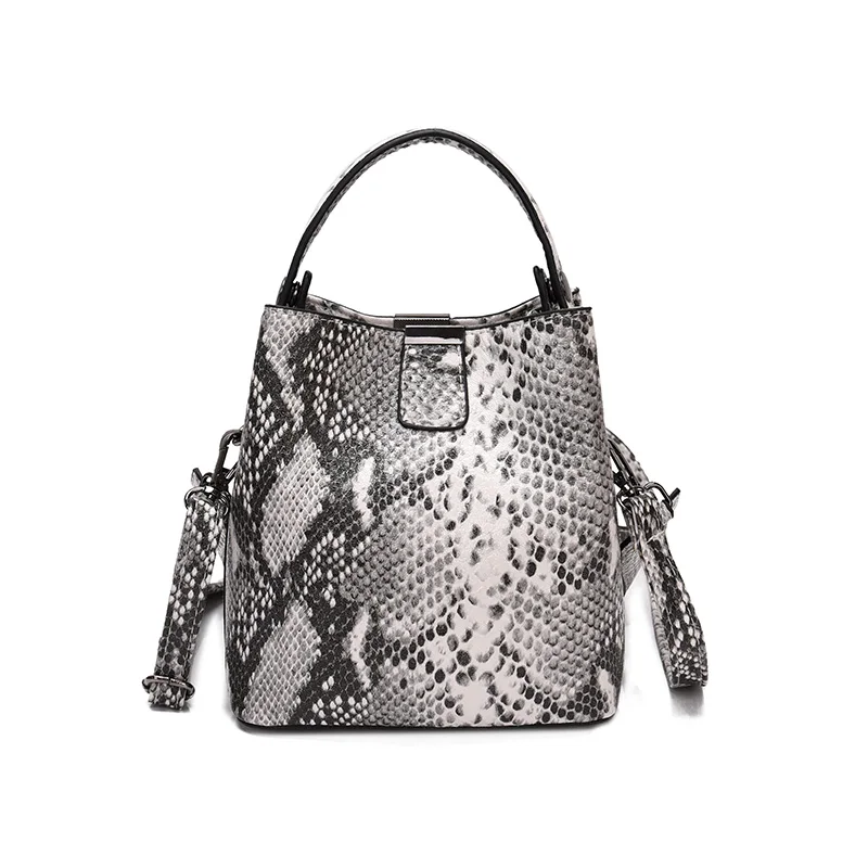 

Leisure bucket bag stylish personality snakeskin superior sensible woman bag 2020 new fashion handbag one shoulder cross bag