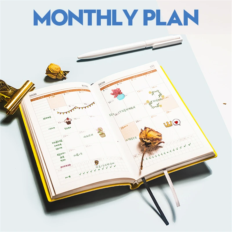 Планировщик повестки дня 2020 А6 Мини карманный ежедневник записная книжка