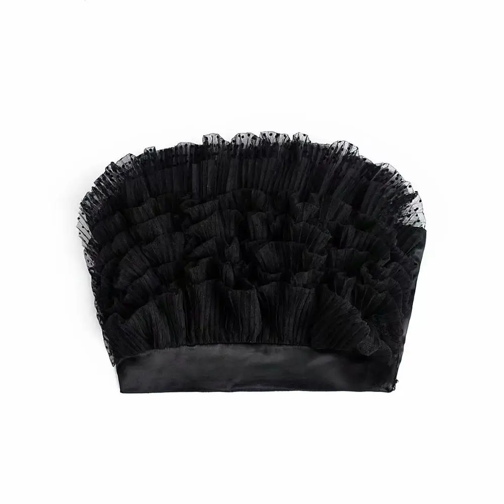 Женская уличная футболка без бретелек короткие сетчатые кроп топы с каскадными