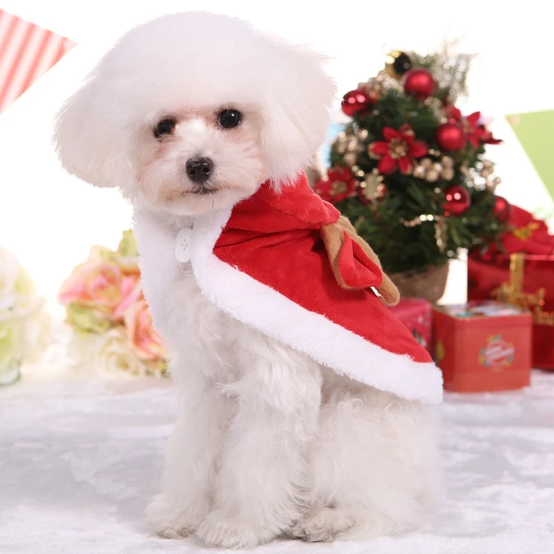 Рождественская Одежда для собак плащ лося карнавальный костюм зимнее хлопковое