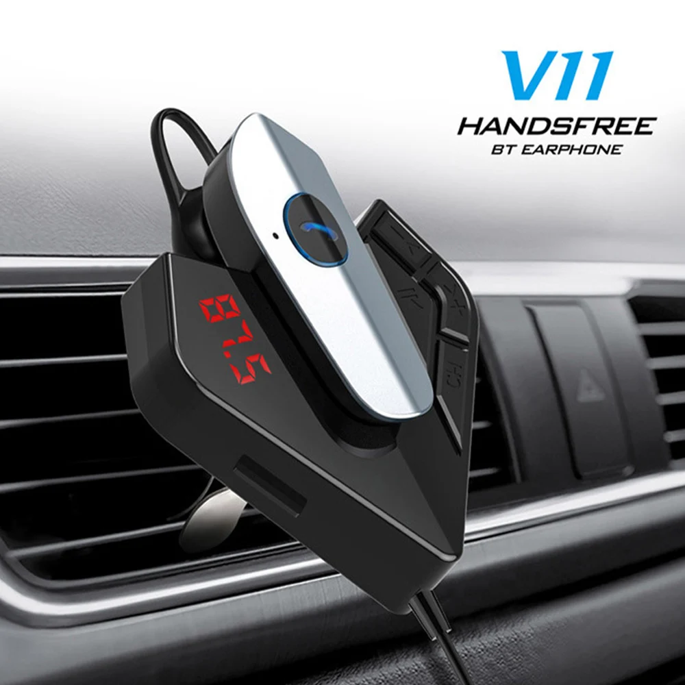 AOSHIKE Bluetooth Earphone Car FM Transmitter Wireless Radio Adapter USB Charger Handsfree Kit MP3 Player with BT |