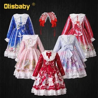 boutique floral dress for girls new year lolita costume children spanish palace dresses teenager long sleeve vintage ball gown