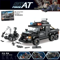 city police special forces military model building blocks swat team helicopter truck armored car ship weapon construction toys