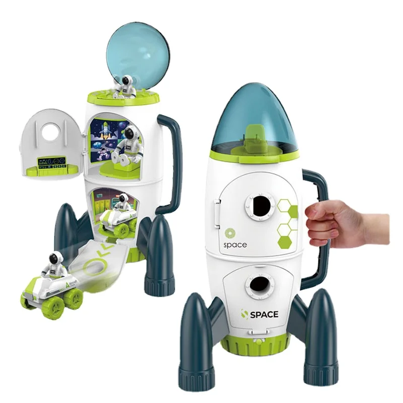 

New STEM Puzzle Spaceship Toys For Boys Acousto Optic Space Rocket Toy Model Shuttle Space Station Rocket Aviation Series Toys