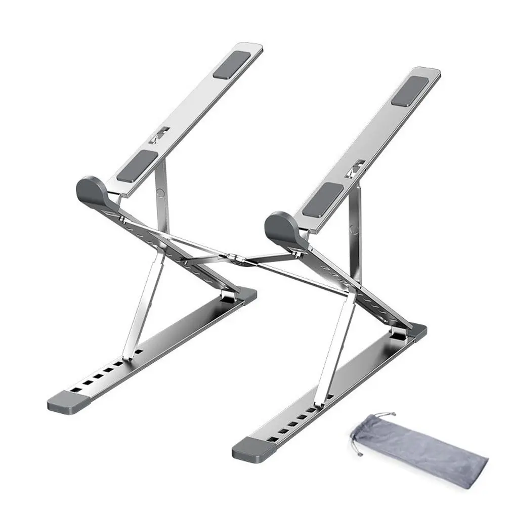

Aluminum Alloy Portable Desktop Foldable Notebook Stand Cooling Folding Lifting Flat Base Laptop Stand