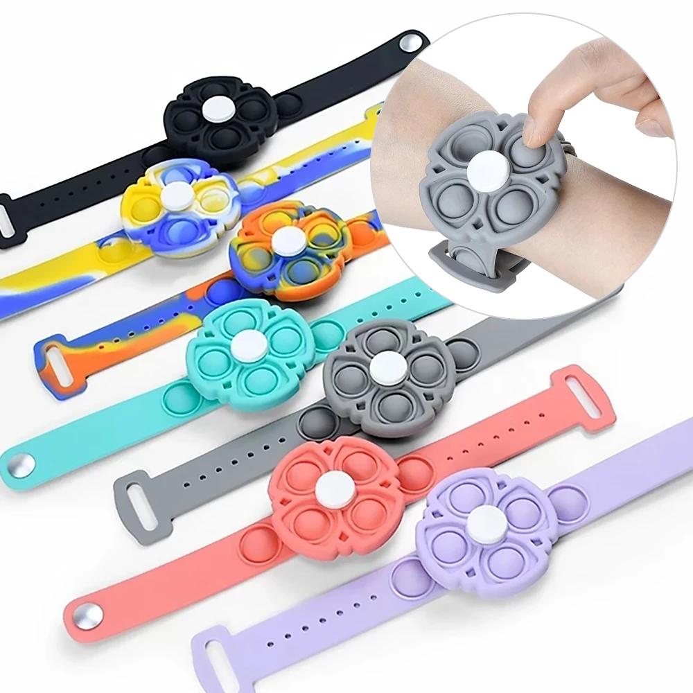 

Push Toys Silicone Wristband Hand Strap Sensory Unzip Bracelets Antistress Toy Simple Dimple Fidget Toy
