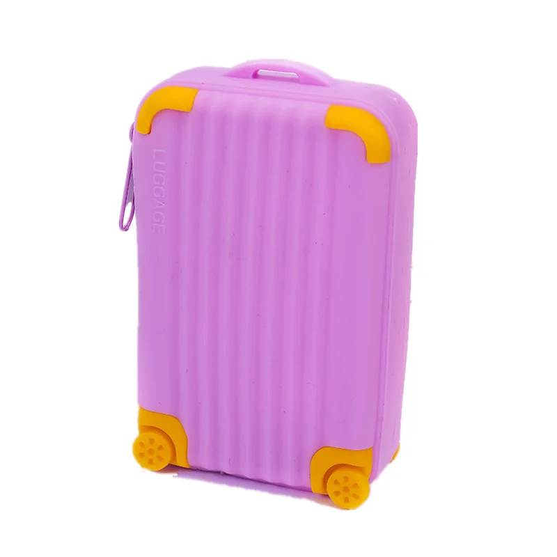 purple PURDORED, 1 шт., Женский мини-кошелек для монет, водонепроницаемый чемодан, форма, помада, сумка, мягкая, на молнии, женская сумка для хранения, несессер - Цвет: purple
