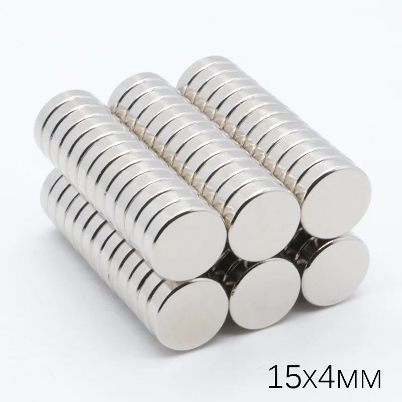 

100Pcs 15x4mm Super Strong powerful Long Round Cylinder Magnets Rare Earth Neodymium 15mm x 4mm N35 ndfeb permanent imanes