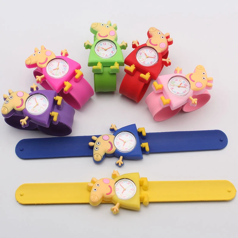 Лидер продаж часы с изображением Свинки Пеппы Детские Кварцевые из ПВХ героев
