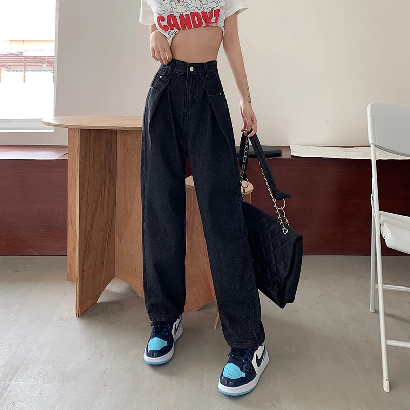 

2022 Early Spring High Waist Wide Leg Jeans Large Size Loose and Thin Straight Draping Mopping Pants Small