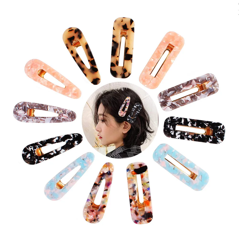 

2021 New Acetate Geometric Leopard Hair Clips For Women Girl Headband Sweet Hairpins Barrettes Hair Accessories Long Barrette