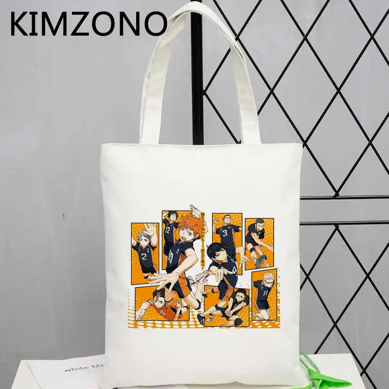 

Haikyuu shopping bag jute bag bolsa canvas shopper handbag bag fabric bolsas ecologicas reusable sac toile