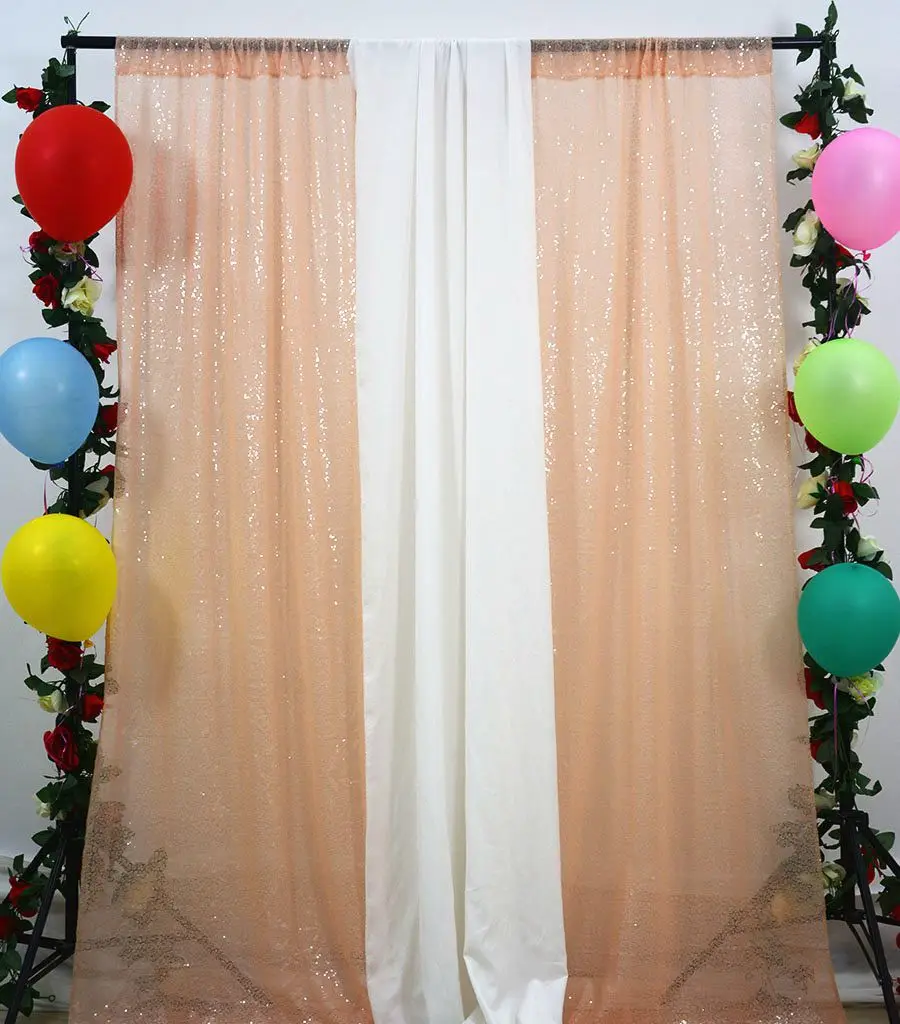 Персиковый цвет свадебные украшения фон 24x84 дюйма День рождения занавески s