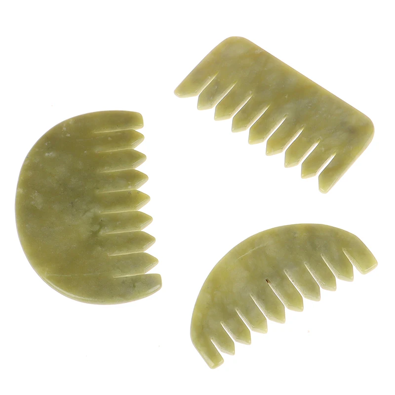 

1 PC Jade GuaSha Board Comb Natural Jade Face Body Care Scraping SPA Massage Stone Relaxation Comb Health Care