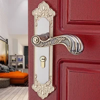 new european indoor lock concise bedroom solid wood household mute door lock holding hand lock bearing lock