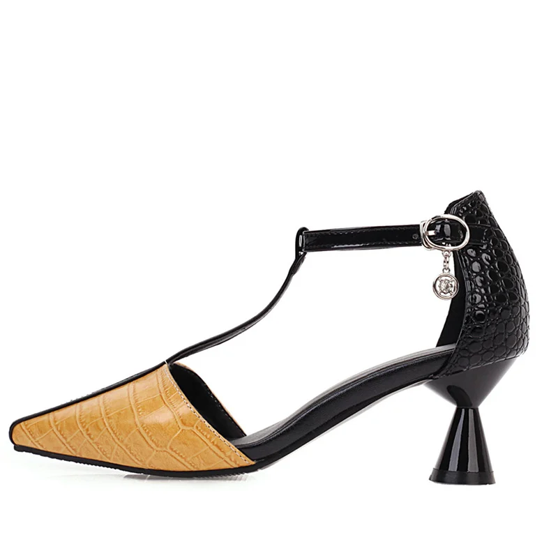 Сандалии женские на каблуке с острым носком удобные туфли закрытым роскошная