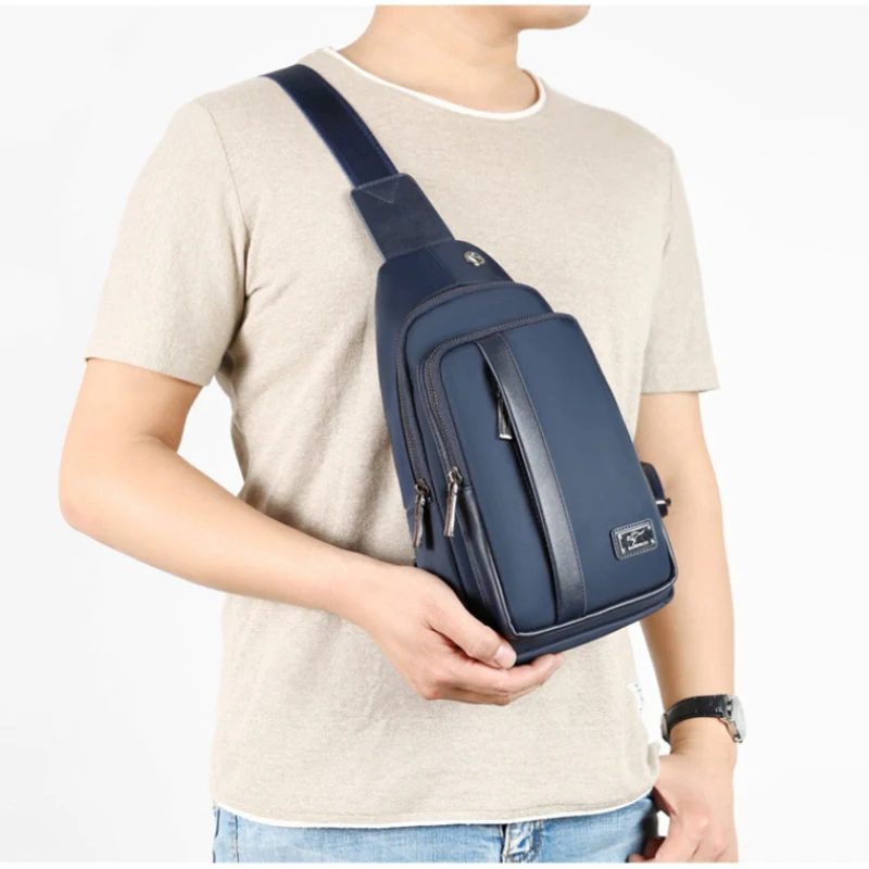 

BADENROO Luxury Brand Chest Pack Men Crossbody Bag Black Brown Leather Chest Bag Casual Travel Sling Bag Messenger Bag Male