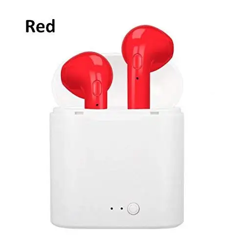 red (White case) I7s tws беспроводные bluetooth наушники redmi airdots наушники-вкладыши pods игровая гарнитура беспроводные наушники Bluetooth для apple xiaomi - Цвет: red (White case)