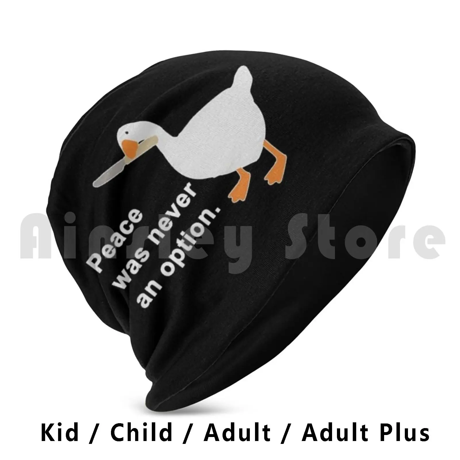 Peace Was Never An Option Meme Duck With Knife Meme Quote Beanies Knit Hat Hip Hop Peace Was Never An Option Dank Meme